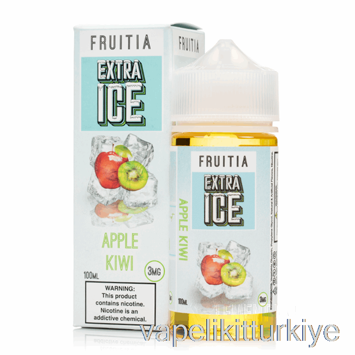 Vape Likit Elma Kivi - Ekstra Buz - Meyve - 100ml 0mg